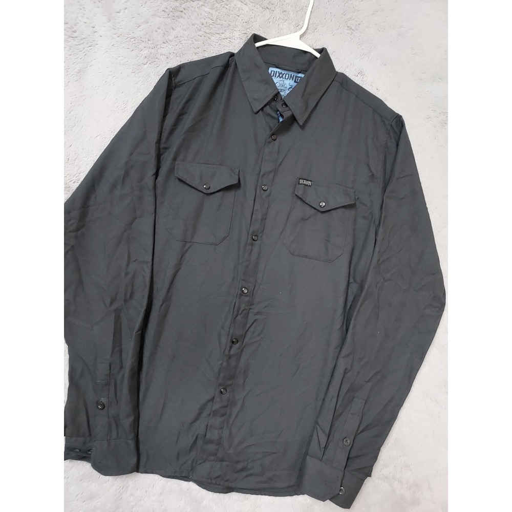Dixxon Flannel Shirt Mens LT Large TALL D Tech Button Up Peal Snap Gray EUC